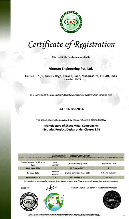 ISO 9001-2008 CERTIFICATE Vinman